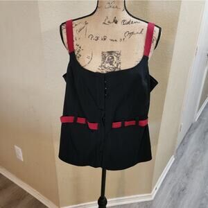 Hot kiss black and red stretch corset‎ top plus size 2X